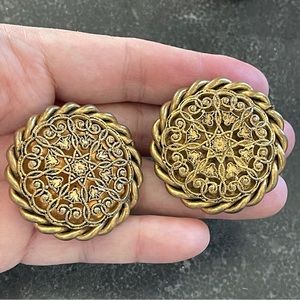 Butler & Wilson Rare Early 1980s Vintage Gold-plated Brass Earrings